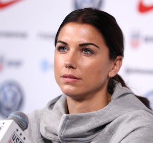 Alex Morgan, en una rueda de prensa Alex Morgan, en una rueda de prensa