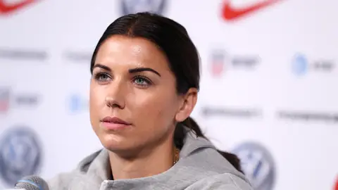 Alex Morgan, en una rueda de prensa Alex Morgan, en una rueda de prensa