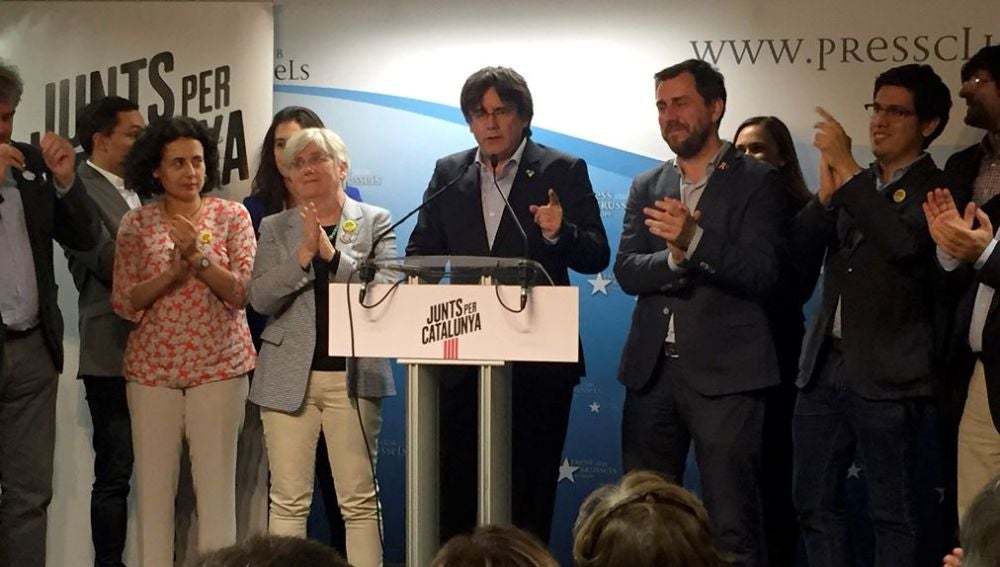 El cabeza de lista de JxCat al Parlamento Europeo, Carles Puigdemont, valora los resultados obtenidos en las elecciones