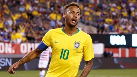 Neymar, durante un partido con Brasil