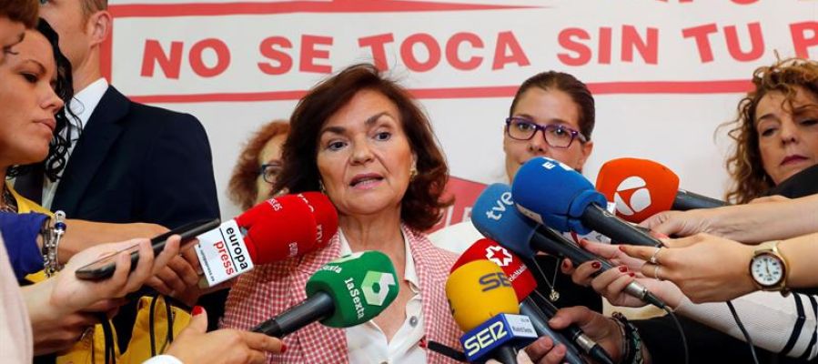 La vicepresidenta del Gobierno en funciones, Carmen Calvo La vicepresidenta del Gobierno en funciones, Carmen Calvo