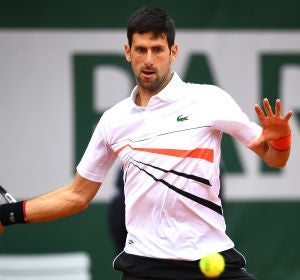 Novak Djokovic, durante un partido en Roland Garros Novak Djokovic, durante un partido en Roland Garros