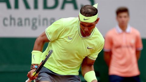 Nadal celebra un punto en la final ante Thiem