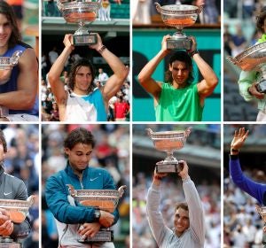Los 12 Roland Garros que ha conquistado Rafa Nadal Los 12 Roland Garros que ha conquistado Rafa Nadal