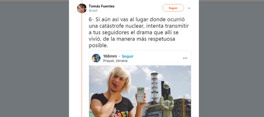 El hilo de Twitter que ridiculiza los posados en Chernobyl El hilo de Twitter que ridiculiza los posados en Chernobyl