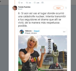 El hilo de Twitter que ridiculiza los posados en Chernobyl El hilo de Twitter que ridiculiza los posados en Chernobyl
