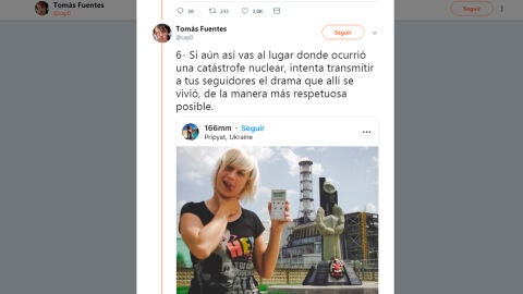 El hilo de Twitter que ridiculiza los posados en Chernobyl