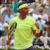 Nadal celebra un punto ante Thiem en la final de Roland Garros Nadal celebra un punto ante Thiem en la final de Roland Garros