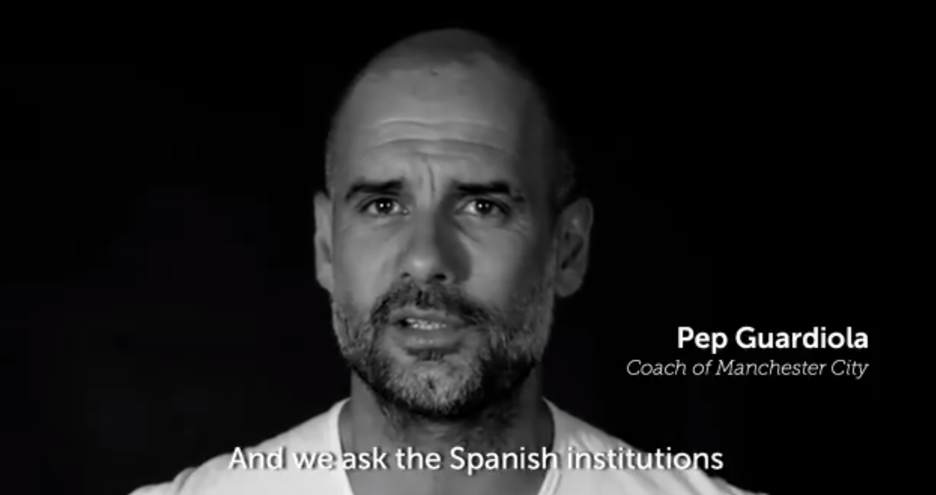 Guardiola pide a España que "pare su represión ideológica" contra Cataluña Guardiola pide a España que "pare su represión ideológica" contra Cataluña