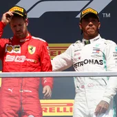 Vettel y Hamilton, en el podio del GP de Canadá Vettel y Hamilton, en el podio del GP de Canadá