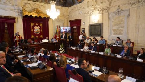 Imagen de un instante del pleno constitutivo de la nueva corporaci&oacute;n