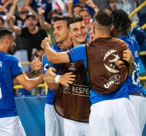 Italia celebra un gol Italia celebra un gol