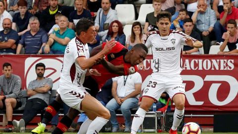 Jugadores del Albacete y del Mallorca