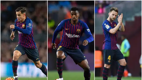 Coutinho, Semedo y Rakitic Coutinho, Semedo y Rakitic