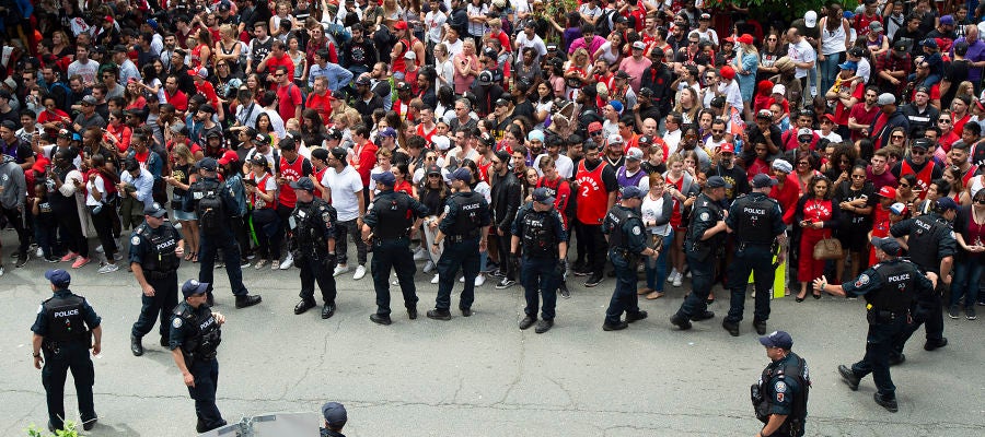 Imagen de la celebración de los Raptors por el título de la NBA Imagen de la celebración de los Raptors por el título de la NBA