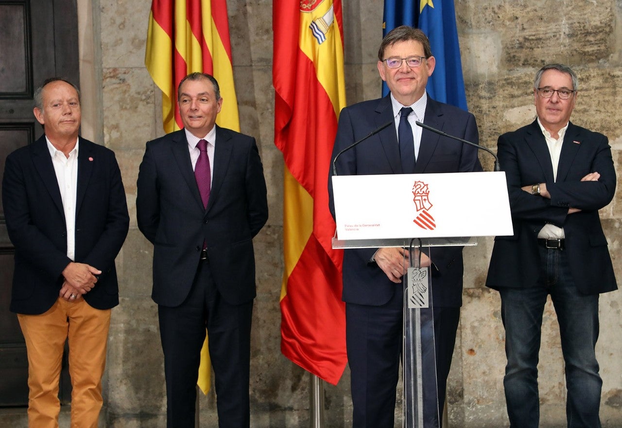 Primera reunión de Puig en su segunda legislatura, con patronal y sindicatos Primera reunión de Puig en su segunda legislatura, con patronal y sindicatos