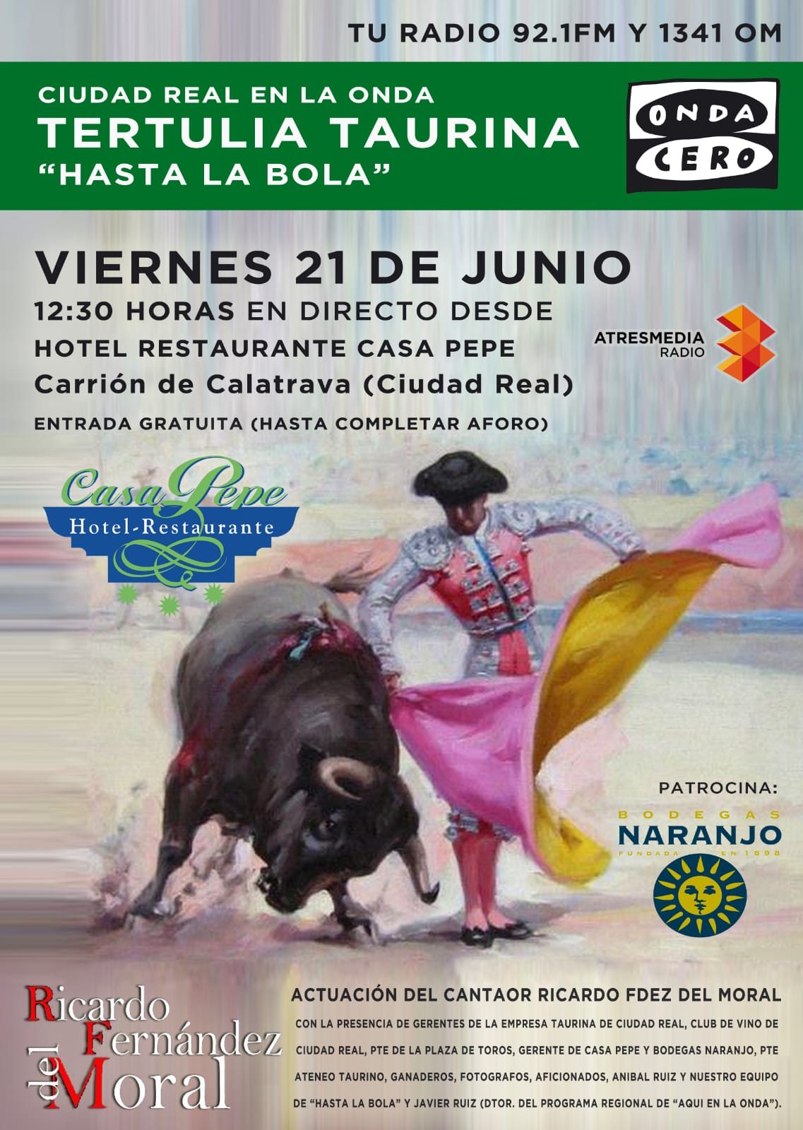 "Hasta la bola" se emitirá el viernes desde el Restaurante Casa Pepe "Hasta la bola" se emitirá el viernes desde el Restaurante Casa Pepe