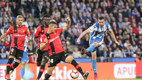Imagen del partido entre el Deportivo y el Mallorca en Riazor. Imagen del partido entre el Deportivo y el Mallorca en Riazor.