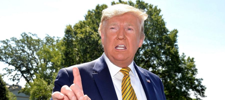 El presidente de los Estados Unidos, Donald Trump, habla con los medios de comunicación El presidente de los Estados Unidos, Donald Trump, habla con los medios de comunicación