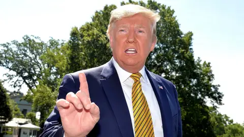 El presidente de los Estados Unidos, Donald Trump, habla con los medios de comunicación El presidente de los Estados Unidos, Donald Trump, habla con los medios de comunicación.