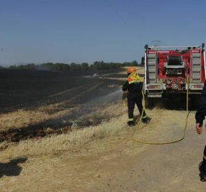 Los servicios de extinción de incendios trabajan para controlar y apagar el fuego Los servicios de extinción de incendios trabajan para controlar y apagar el fuego