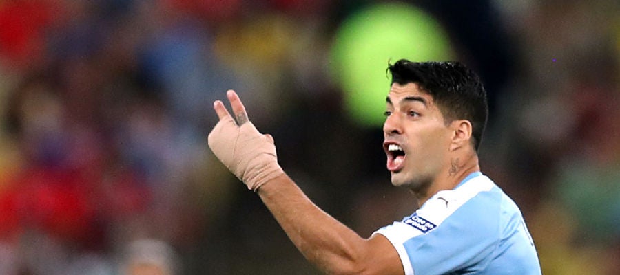 Luis Suárez, en el partido contra Chile Luis Suárez, en el partido contra Chile