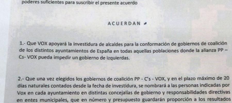 Acuerdo para la investidura de gobiernos municipales Acuerdo para la investidura de gobiernos municipales