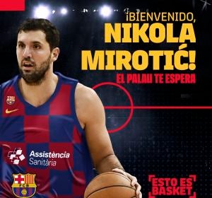 Nikola Mirotic, con la camiseta del Barcelona Nikola Mirotic, con la camiseta del Barcelona