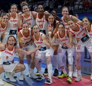 La selección española celebrando el pase a la final La selección española celebrando el pase a la final