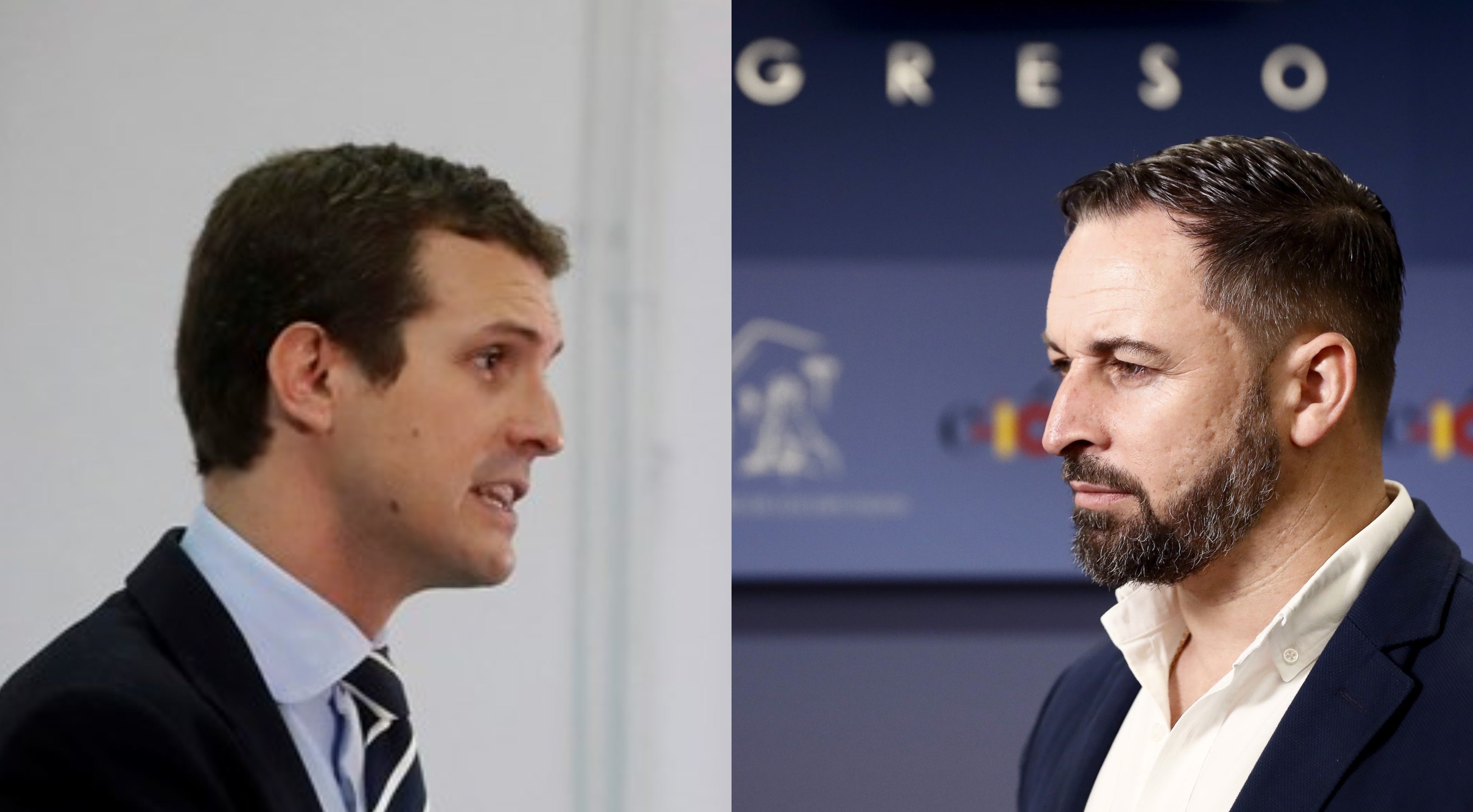 Casado y Abascal avanzan, pero no desbloquean la situación en Murcia ni Madrid Casado y Abascal avanzan, pero no desbloquean la situación en Murcia ni Madrid