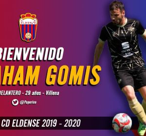Cartel de presentación de Abraham Gomis como nuevo jugador azulgrana. Cartel de presentación de Abraham Gomis como nuevo jugador azulgrana.