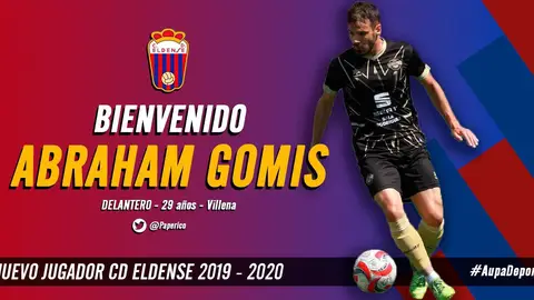 Cartel de presentación de Abraham Gomis como nuevo jugador azulgrana. Cartel de presentación de Abraham Gomis como nuevo jugador azulgrana.