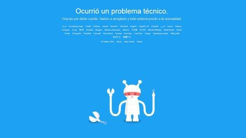Error t&eacute;cnico en Twitter
