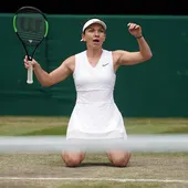 Simona Halep celebra el título de Wimbledon Simona Halep celebra el título de Wimbledon