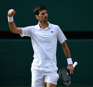 Novak Djokovic celebra un punto Novak Djokovic celebra un punto