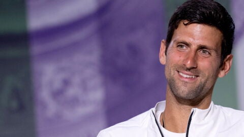 Djokovic en rueda de prensa tras la final de Wimbledon 