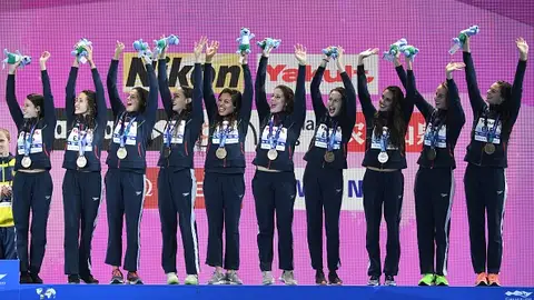 La selección española consigue el bronce en la rutina 'Highlight' en el mundial de natación La selección española consigue el bronce en la rutina 'Highlight' en el mundial de natación