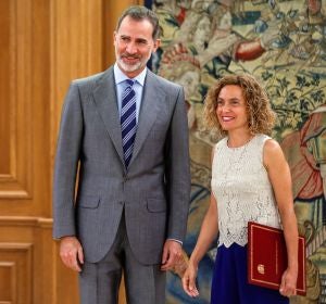 El rey Felipe VI durante la recepción a la presidenta del Congreso, Meritxell Batet El rey Felipe VI durante la recepción a la presidenta del Congreso, Meritxell Batet