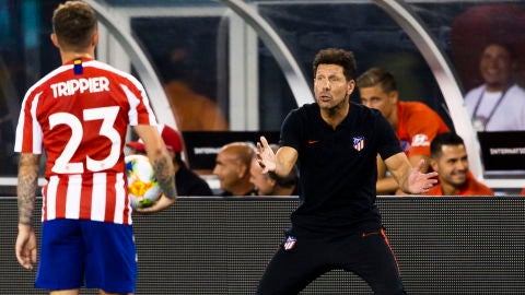 Diego Simeone durante el partido Atl&eacute;tico de Madrid- Real Madrid 