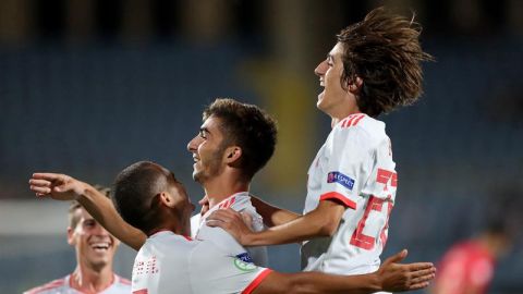 Espa&ntilde;a celebra el gol de Ferr&aacute;n Torres