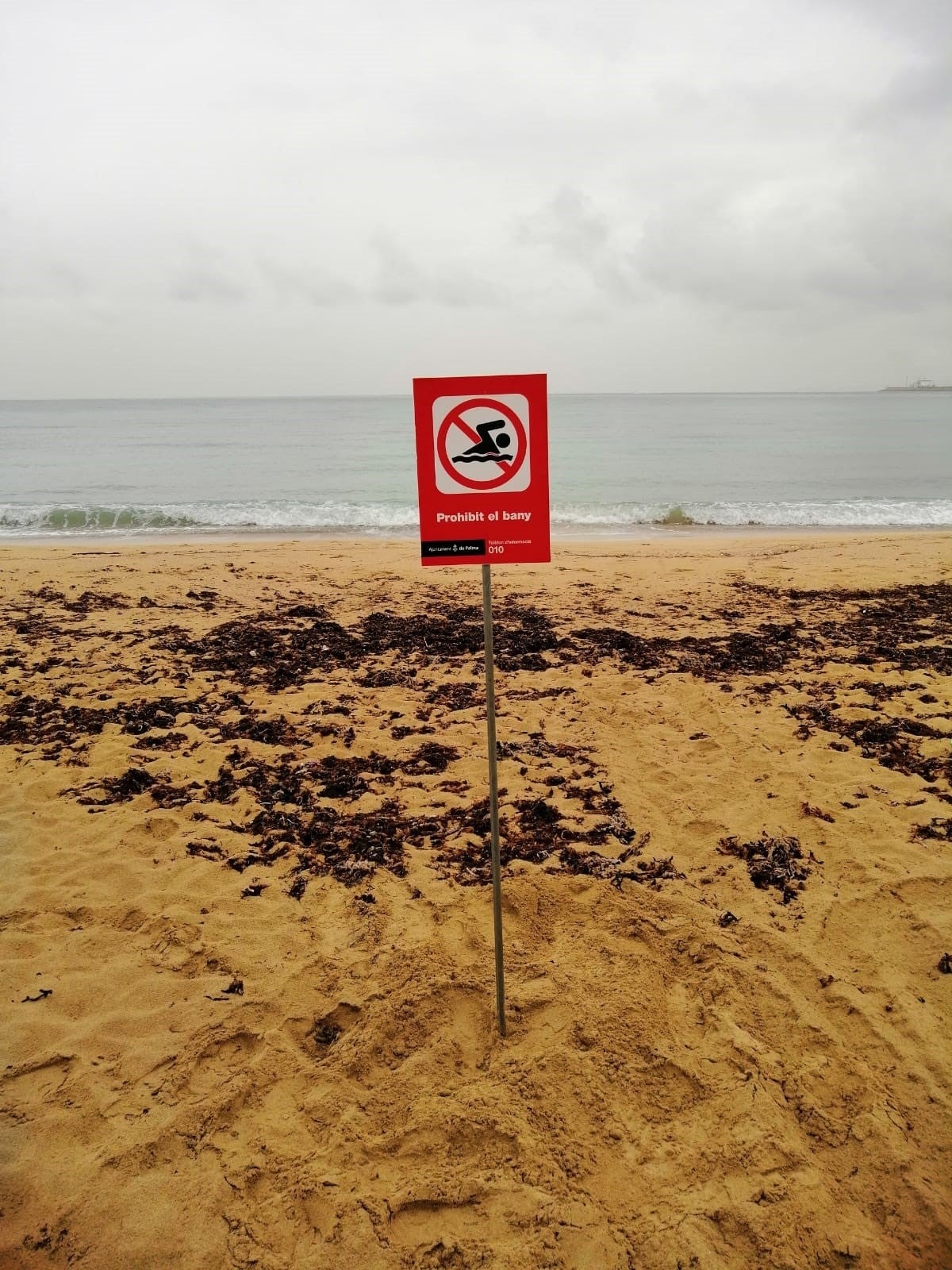 La playa de Ciudad Jardín, cerrada al baño tras un vertido de aguas mixtas La playa de Ciudad Jardín, cerrada al baño tras un vertido de aguas mixtas