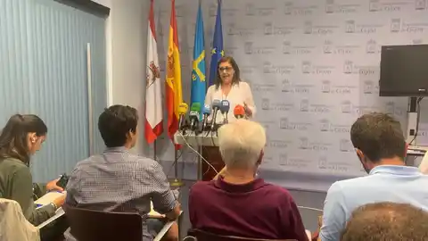 Rueda de prensa de Marina Pineda, portavoz del Gobierno en el Ayuntamiento de Gijón Ayuntamiento de Gijón