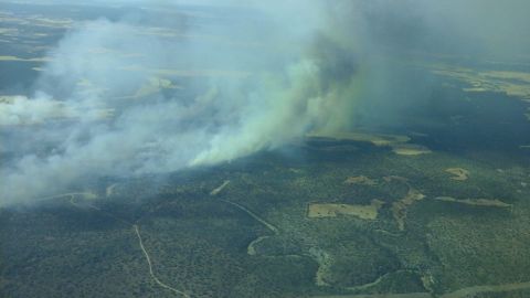 Vista aérea del incendio de Barchín del Hoyo, Cuenca Vista aérea del incendio de Barchín del Hoyo, Cuenca
