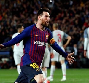 Leo Messi celebra uno de sus goles con el Barcelona Leo Messi celebra uno de sus goles con el Barcelona