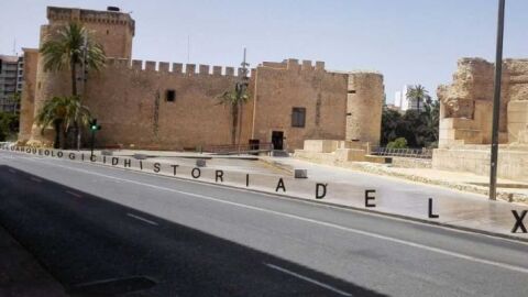 Zona desde la que se lanzan las mascletaes en Elche.