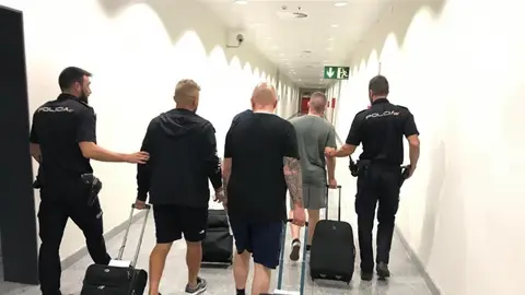 Tres de los detenidos en el aeropuerto de El Altet de Elche. Tres de los detenidos en el aeropuerto de El Altet de Elche.