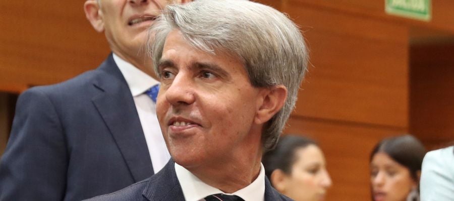 Ángel Garrido, durante la sesión de investidura de Isabel Díaz Ayuso Ángel Garrido, durante la sesión de investidura de Isabel Díaz Ayuso