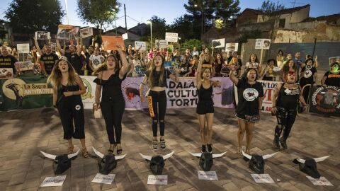 Los manifestantes protestaron frente a la Plaza de Toros de Ciudad Real