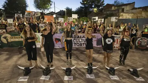 Los manifestantes protestaron frente a la Plaza de Toros de Ciudad Real Los manifestantes protestaron frente a la Plaza de Toros de Ciudad Real
