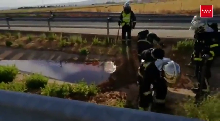 El accidente de un camión provoca un vertido tóxico entre Guadalajara y Meco El accidente de un camión provoca un vertido tóxico entre Guadalajara y Meco